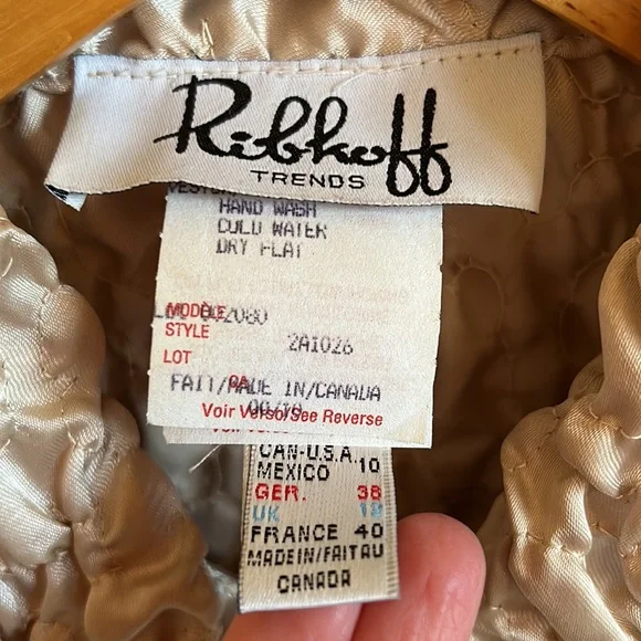 Fancy Champagne Joseph Ribkoff Size 12 Ruffle Jacket - Picture 3 of 4